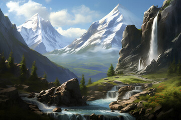 Wall Mural - lake in the mountains