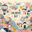 Playful kids featuring happiness and smiling faces. Children’s Day Concept, June 9th.