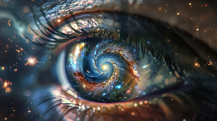 cosmic eye gazing into the universe concept art