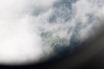 Poster - Aerial view of mountains and road