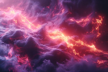Colorful Sky Filled With Fiery Clouds, Natural Catastrophe Wallpaper Background
