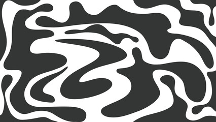 Wall Mural - organic fluid background seamless pattern black and white vector design template