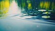 Abstract beautiful close up spring pond water. Splash screen or nature outdoor background with copy space.