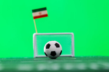 Poster - Soccer ball with Iranian flag