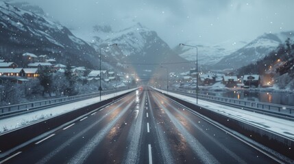 photorealistic highway on town background Generated with Ai tools