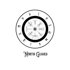 Vegvisir Magic Navigation Ancient Compass Vector Illustration