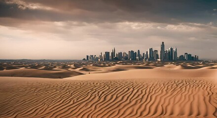 Wall Mural - Modern city in the middle of the desert.