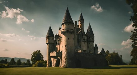 Wall Mural - Medieval castle in the mountains.