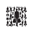 © MSTMIM - man carrying bags,shopping, silhouette vector illustration