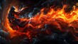 Fiery Waves Dynamic Flow Abstract Energy Artistic Inferno Heat Swirls