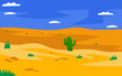 Vector desert landscape background in flat design