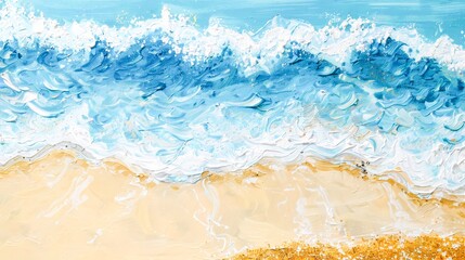 Wall Mural - Gentle waves lapping against the shore, their turquoise hues mingling with golden sands, crafting a tranquil coastal scene.