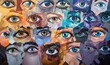 many different colored images of eyes with different colors and shapes