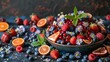 AI generated illustration of a vibrant fruit salad with assorted fruits