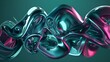 Fluid, organic shapes in shades of teal and magenta, Futuristic , Cyberpunk