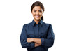 Young woman in polite work clothes Full of confidence. isolated on a transparent background.