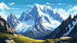 Aiguille du Midi mount in Mont Blanc massif view fr
