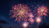 Fototapeta Panele - Fireworks are exploding in the night sky.

