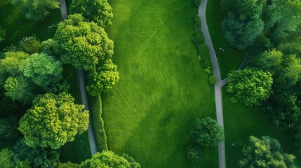 Poster - Aerial view of a lush green park, ideal for nature concepts
