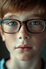 Poster - Close up of a person wearing glasses, suitable for various concepts