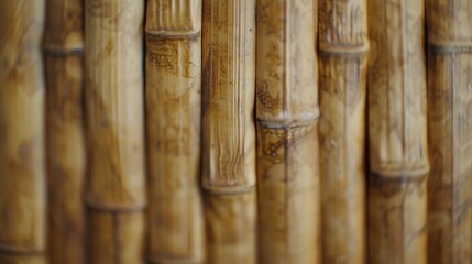 Poster - Detailed view of a bamboo fence, suitable for various design projects