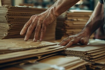 Poster - Close up of a person working on a piece of wood. Suitable for woodworking or craftsmanship concept