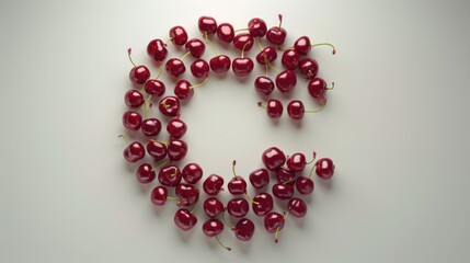 Poster - A number of cherries arranged in a circle. Suitable for food and fruit concepts
