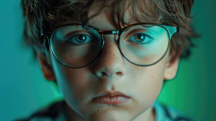Aufkleber - Close up of a person wearing glasses, suitable for various projects
