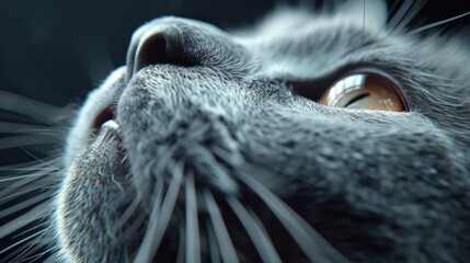 Poster - Close-up of a cat's face looking up. Perfect for pet lovers and animal enthusiasts