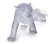 Majestic Frosted Glass Tiger Sculpture in Prowling Pose - Isolated on White Background, Clipping Path Included