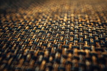 Poster - Detailed close-up view of a woven material, suitable for backgrounds and textures