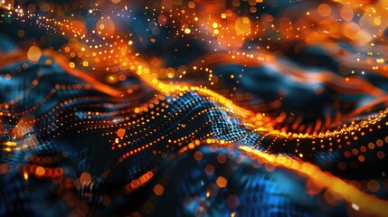 Poster - A close up of a blurry background with lights. Perfect for adding a dreamy touch to your design projects