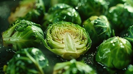 Poster - A close up of a bunch of green vegetables, perfect for healthy lifestyle concepts