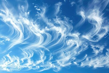 Poster - A plane flying through a cloudy blue sky, suitable for travel and transportation concepts