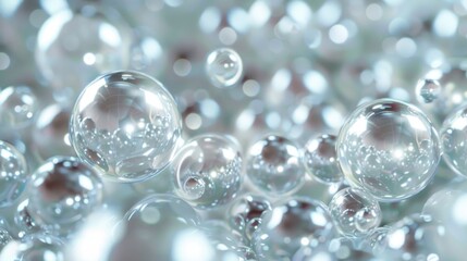 Poster - Colorful bubbles floating in the air, suitable for backgrounds or celebrations