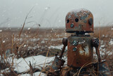 Fototapeta Do akwarium - 廃棄されたブリキのロボット