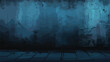 Dark black and blue grungy wall background for disp
