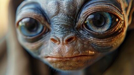 Poster - Close up of an alien face, perfect for sci-fi projects