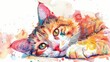 watercolor painting of Animal Friends seamless pattern