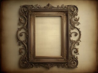 Wall Mural - vintage shabby image of an ornate frame