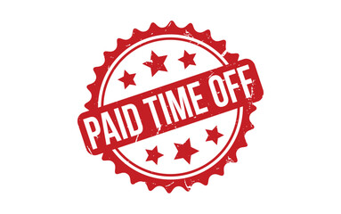 Wall Mural - Paid Time Off Stamp. Red Paid Time Off Rubber grunge Stamp