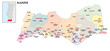 Administrative vector map of the Algarve region, Portugal