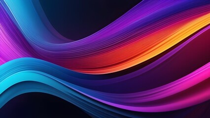 Poster - Abstract futuristic background with blue and purple light waves. Modern design with dynamic curves