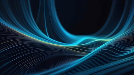 Poster - Futuristic abstract background with dynamic waves of light and digital lines. This design concept