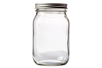Capturing Moonlight: Glass Jar With Metal Lid. On White or PNG Transparent Background.