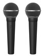 Isolated Dynamic Microphone With Black Plastic Handle, Two Sides - With a Switch and Without It