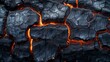  A tight shot of flames engulfing a chunk of wood, with molten lava overflowing from its edges