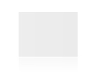 Poster - Vector realistic standing 3d magazine mockup with white blank cover isolated.