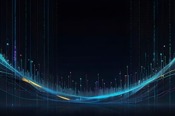 Wall Mural - Abstract technology big data background concept. Motion of digital data flow. Transferring of big data. Transfer and storage of data sets , block chain, server, hi-speed internet. Generative AI