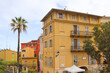 Colorful houses in downtown in Menton, France